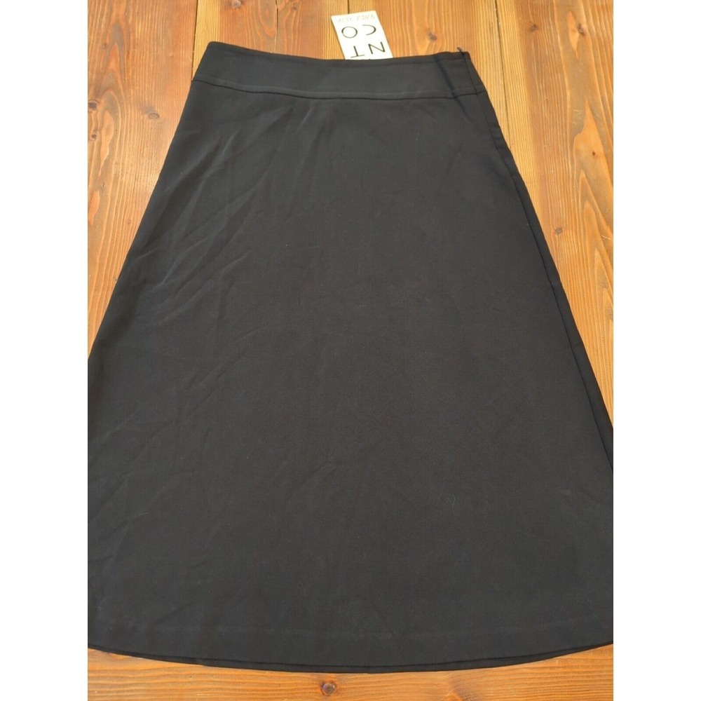 NTCO Nomadic Traders‎ Black A-line Midi Skirt Women's 8 Stretch Poly ~ New W/Tag